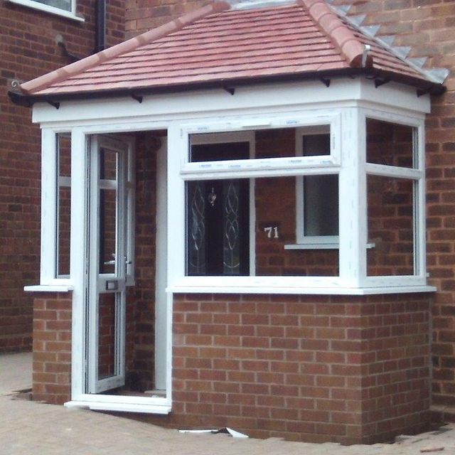 Porch with white uPVC doors and windows